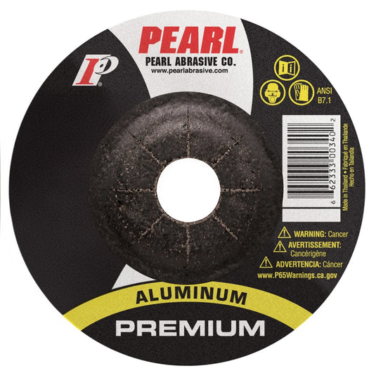 Pearl Premium 4" x 1/4" x 5/8" Depressed Center Grinding Wheel - Aluminum (Pack of 25)
