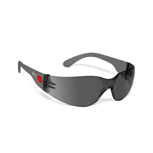 One-Piece Grey Lens Wrap-Around Safety Glasses - (12/Pair)