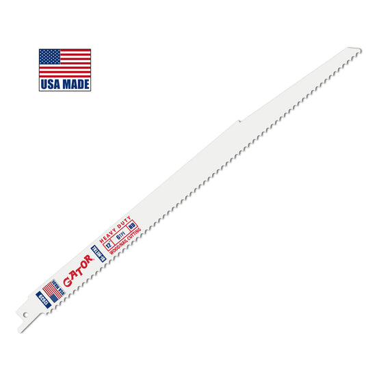 Gator Reciprocating Saw Blades 12" x 3/4" x .050" 6tpi - Bi-Metal with Cobalt - USA Made