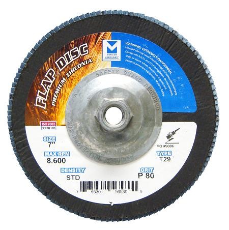 Mercer Zirconia Flap Disc 7" x 5/8"-11 60grit Standard - T29