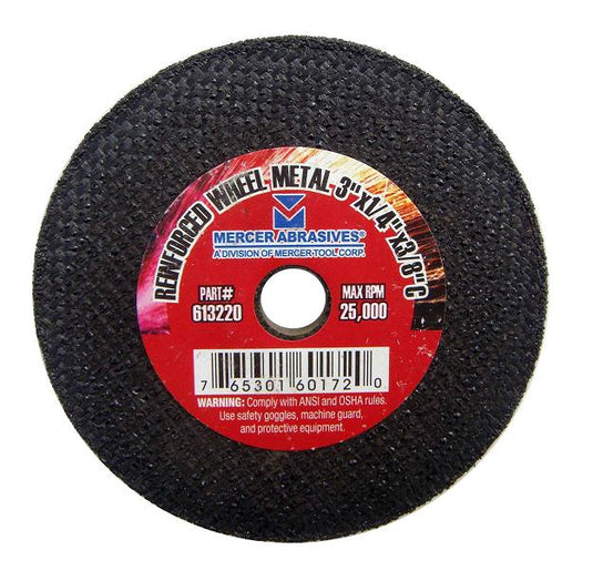 Mercer 3" x 1/4" x 3/8" High speed cut off wheel - Metal