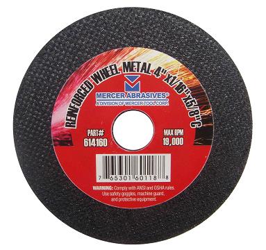 Mercer 4" x 1/16" x 5/8" High speed cut off wheel - Coarse - Metal