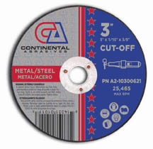 Continental Abrasives 3" x 1/16" x 3/8" Metal Cutting T1 (Pack of 25)