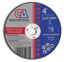 Continental Abrasives 4" x 1/16" x 5/8" Metal Cutting T1 (Pack of 25)