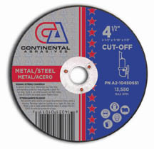 Continental Abrasives 4-1/2" x 1/16" x 7/8" Metal Cutting T1 (Pack of 25)