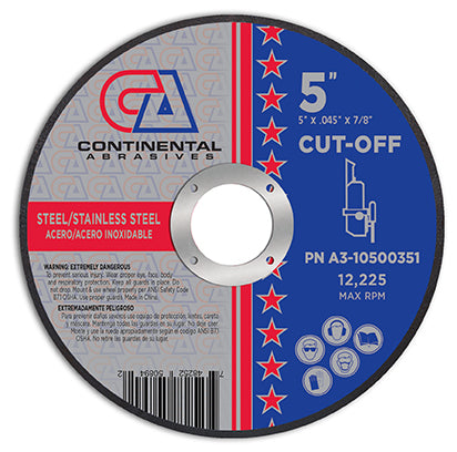 Continental Abrasives 5" x .040" x 7/8" Metal Cutting T1 (Pack of 25)
