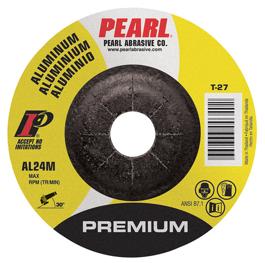 Pearl Premium 4" x 1/4" x 5/8" Depressed Center Grinding Wheel - Aluminum (Pack of 25)