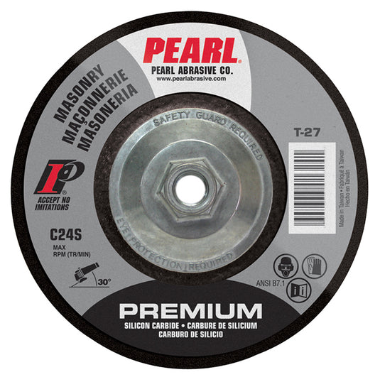 Pearl Premium 7" x 1/4" x 5/8"-11 Silicon Carbide Depressed Center Grinding Wheel (Pack of 10)