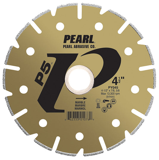 Pearl 4 1/2" x 7/8 - 5/8" Adapter P5 Electroplated Diamond Blade - Marble