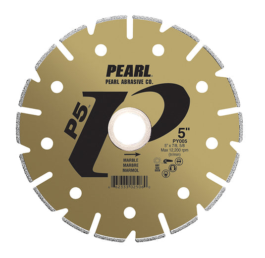 Pearl 5" x 7/8 - 5/8" Adapter P5 Electroplated Diamond Blade - Marble