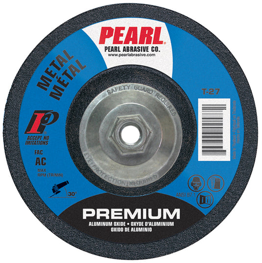 Pearl 9" x 1/8" x 5/8"-11 Flex Grinding Wheel 60 Grit TYPE 27 - Metal (Pack of 10)