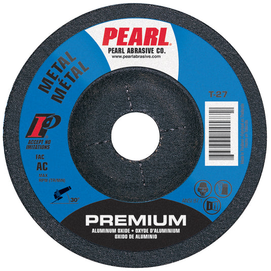 Pearl 4-1/2" x 1/8" x 7/8" Flex Grinding Wheel 36 Grit TYPE 27 - Metal (Pack of 25)