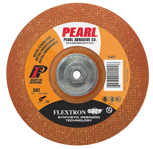 Pearl 7" x 1/8" x 5/8"-11 Flextron SRT Grinding Wheel 46 Grit TYPE 27 - Metal (Pack of 10)