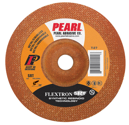 Pearl 4-1/2" x 1/8" x 7/8" Flextron SRT Grinding Wheel 46 Grit TYPE 27 - Metal (Pack of 25)