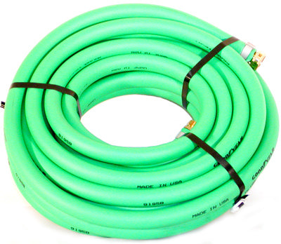 Continental Water Hose 1" x 75' Industrial Green Pliovic PVC 250psi - USA