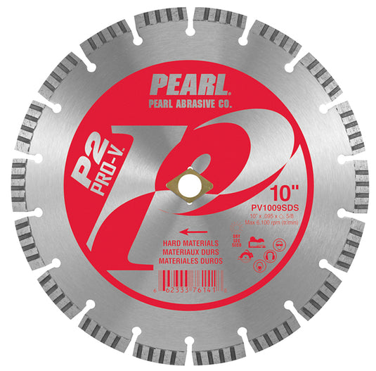 Pearl 10" x .095 x DIA, 5/8" P2 PRO-V Hard Materials Diamond Blade