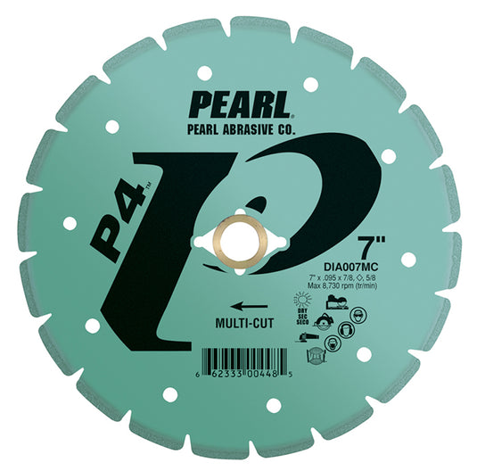 Pearl 7" x .095 x 7/8", DIA - 5/8" P4 Multi-Cut Diamond Saw Blade