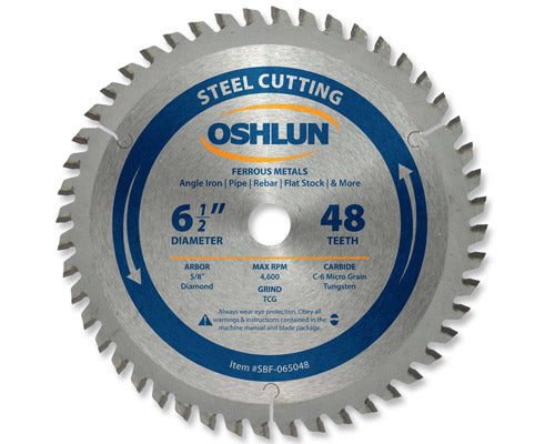 Metal Cutting Saw Blades Carbide 6-1/2" x 5/8" x 48T