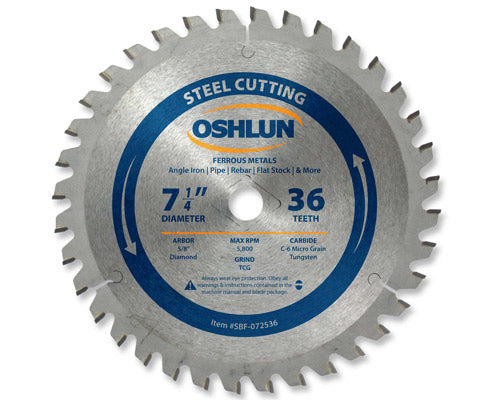 Metal Cutting Saw Blades Carbide 7-1/4" x 5/8" x 36T