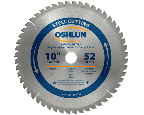 Metal Cutting Saw Blades Carbide 10" x 1" x 52T