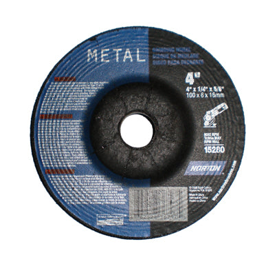 Norton Grinding Wheels 4" x 1/4" x 5/8" Depressed Center - Metal (25 pack)