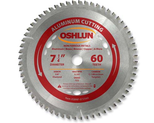 Aluminum Cutting Saw Blades 7 1/4" X 5/8" X 60T