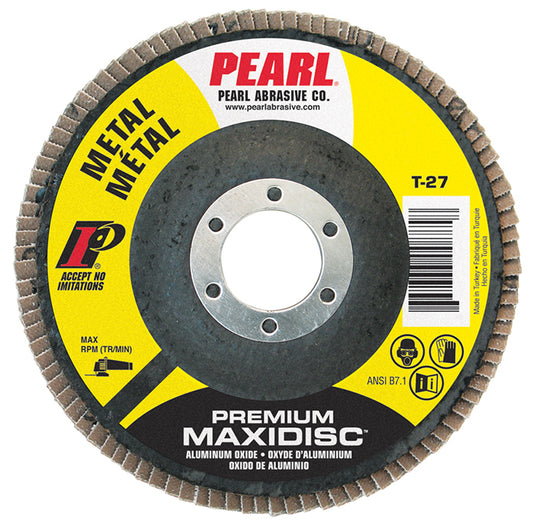 Pearl Premium 4 1/2" x 5/8"-11 AL/OX T27 Flap Disc - 60 GRIT (Pack of 10)