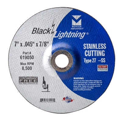 Mercer Black Lightning 7" x .045 x 7/8" - Stainless Steel (Pack of 25)