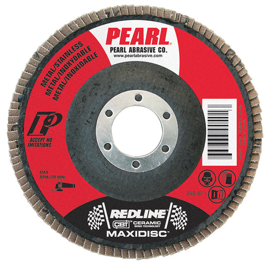 Pearl RedLine 4-1/2" x 7/8" CBT T29 Flap Disc - 60 GRIT (Pack of 10)