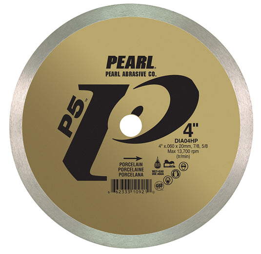 Pearl 4" x .060 x 20mm, 7/8", 5/8" P5 Diamond Blade - Porcelain Tile