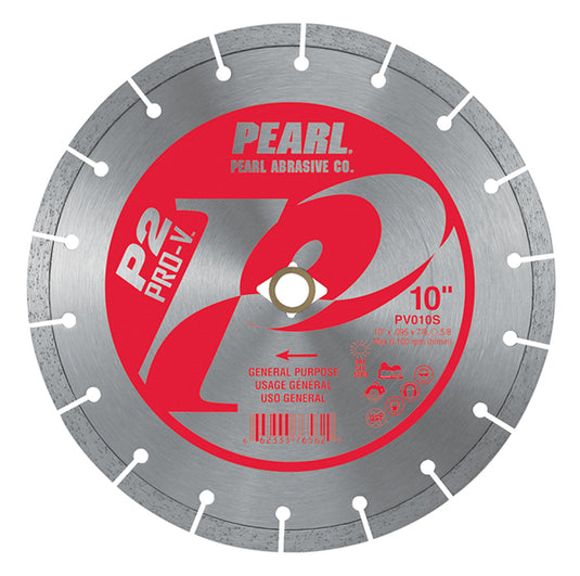 10" x .095 x 7/8",DIA, 5/8" Pearl P2 PRO-V Segmented Diamond Blade