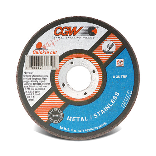 CGW Quickie Cut Reinforced Cut-Off Wheel - 5" x .045 x 7/8" T1 - 25/box