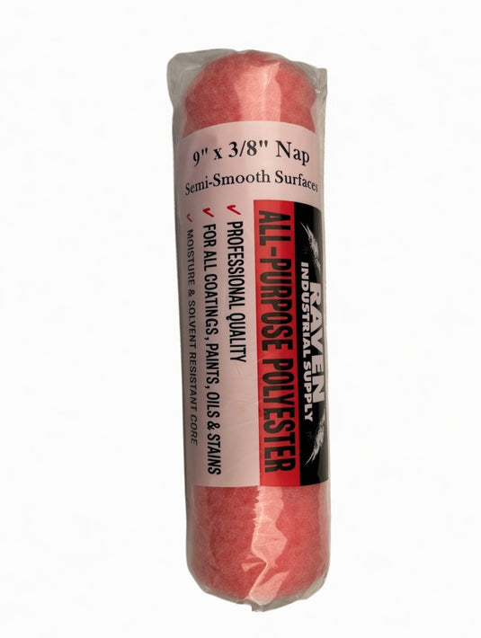 9" x 3/8" Nap Roller Cover Phenolic Core - (6/pk)