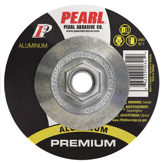 Pearl Premium 4 1/2" x 1/4" x 5/8"-11 Depressed Center Grinding Wheel - Aluminum (Pack of 10)