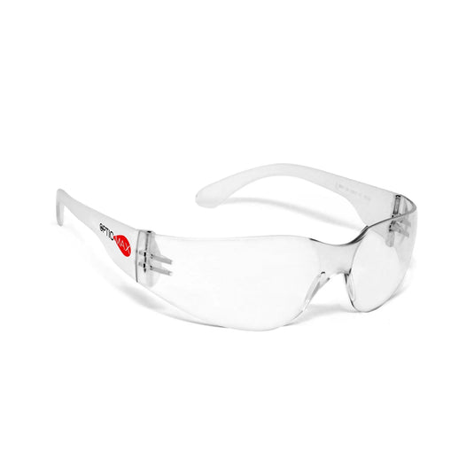 One-Piece Clear Lens Wrap-Around Safety Glasses - (12/Pair)