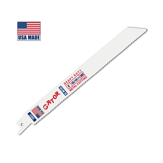 Gator Reciprocating Saw Blades 8" x 3/4" x .050"  10/14tpi - Bi-Metal with Cobalt - USA Made
