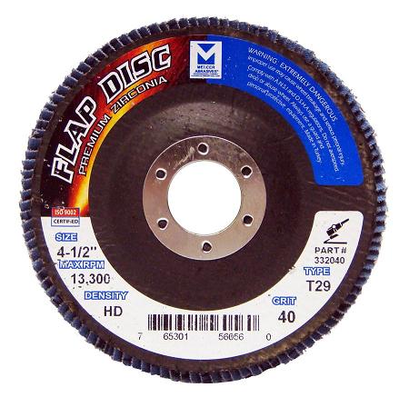 Mercer Zirconia Flap Disc 4 1/2" x 7/8" 120grit HD - T29