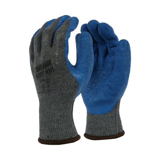 Blue Textured Latex Coated Glove with Cotton/Polyester Knit Shell 10 Gauge - (12/Pair)