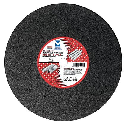 Mercer 12" x 7/64" x 1" Low Horsepower Chop Saw Wheels - Metal