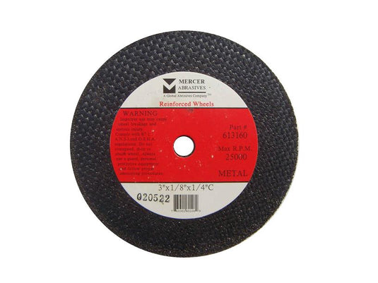 Mercer 3" x 1/8" x 1/4" High speed cut off wheel - Metal
