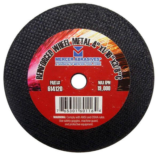 Mercer 4" x 1/16" x 3/8" High speed cut off wheel - Coarse - Metal
