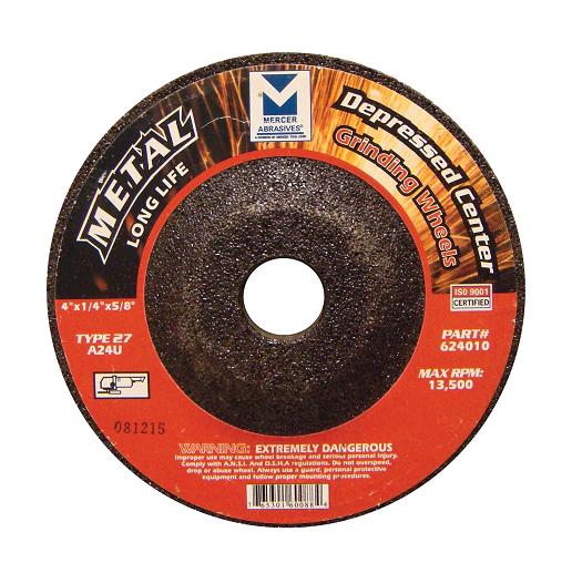 Mercer 4" x 1/4" x 5/8" Grinding Wheel TYPE 27 - Metal (Pack of 25)
