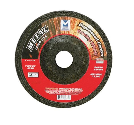 Mercer 5" x 1/4" x 7/8" Grinding Wheel TYPE 27 - Metal (Pack of 25)