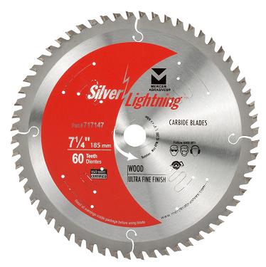 Silver Lightning Wood Cutting Saw Blades 7 1/4" x 5/8" DIA x 60T
