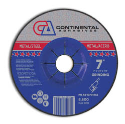 Continental Abrasives 7" x 1/4" x 7/8" Metal Grinding (Pack of 20)