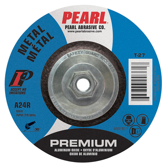 Pearl Premium 5" x 1/4" x 5/8"-11 Depressed Center Grinding Wheel (Pack of 10)