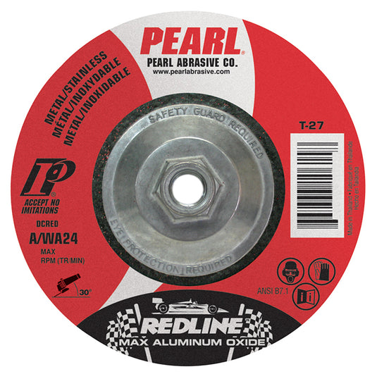 Pearl REDLINE 6" x 1/8" x 5/8"-11 Depressed Center Grinding Wheel (Pack of 10)