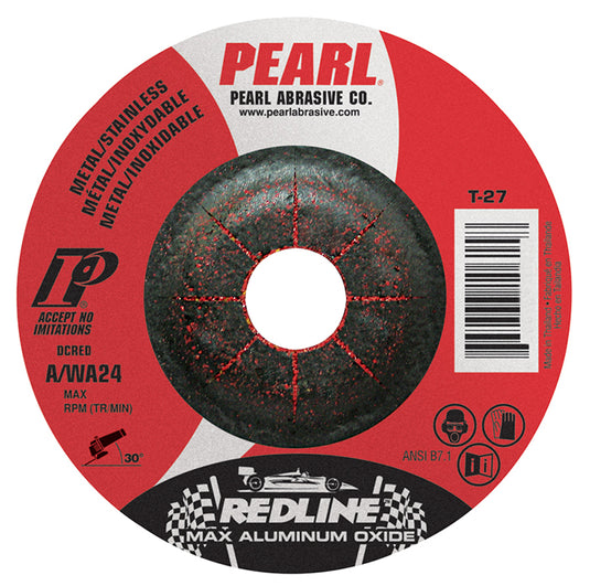 Pearl REDLINE 4-1/2" x 1/8" x 7/8" Depressed Center Grinding Wheel (Pack of 25)