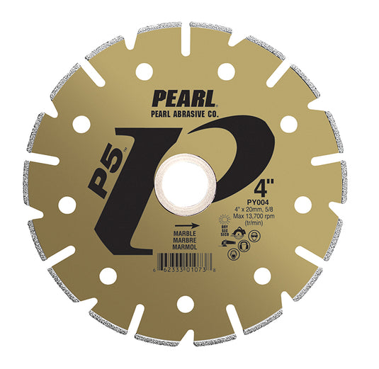Pearl 4" x  20mm, 5/8" Adapter P5  Electroplated Diamond Blade - Marble