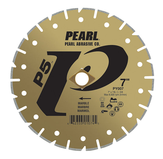 Pearl 7" x 7/8, DIA - 5/8" Adapter P5  Electroplated Diamond Blade - Marble